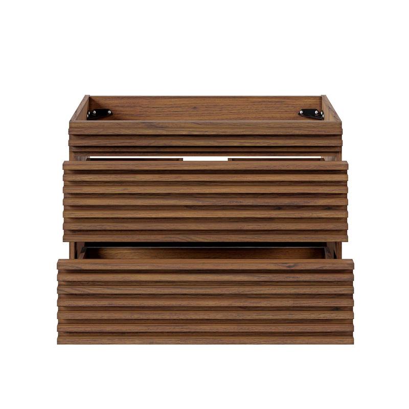 Modway Render 30" Wall-Mount Bathroom Vanity Cabinet (Sink Basin Not Included) in Walnut