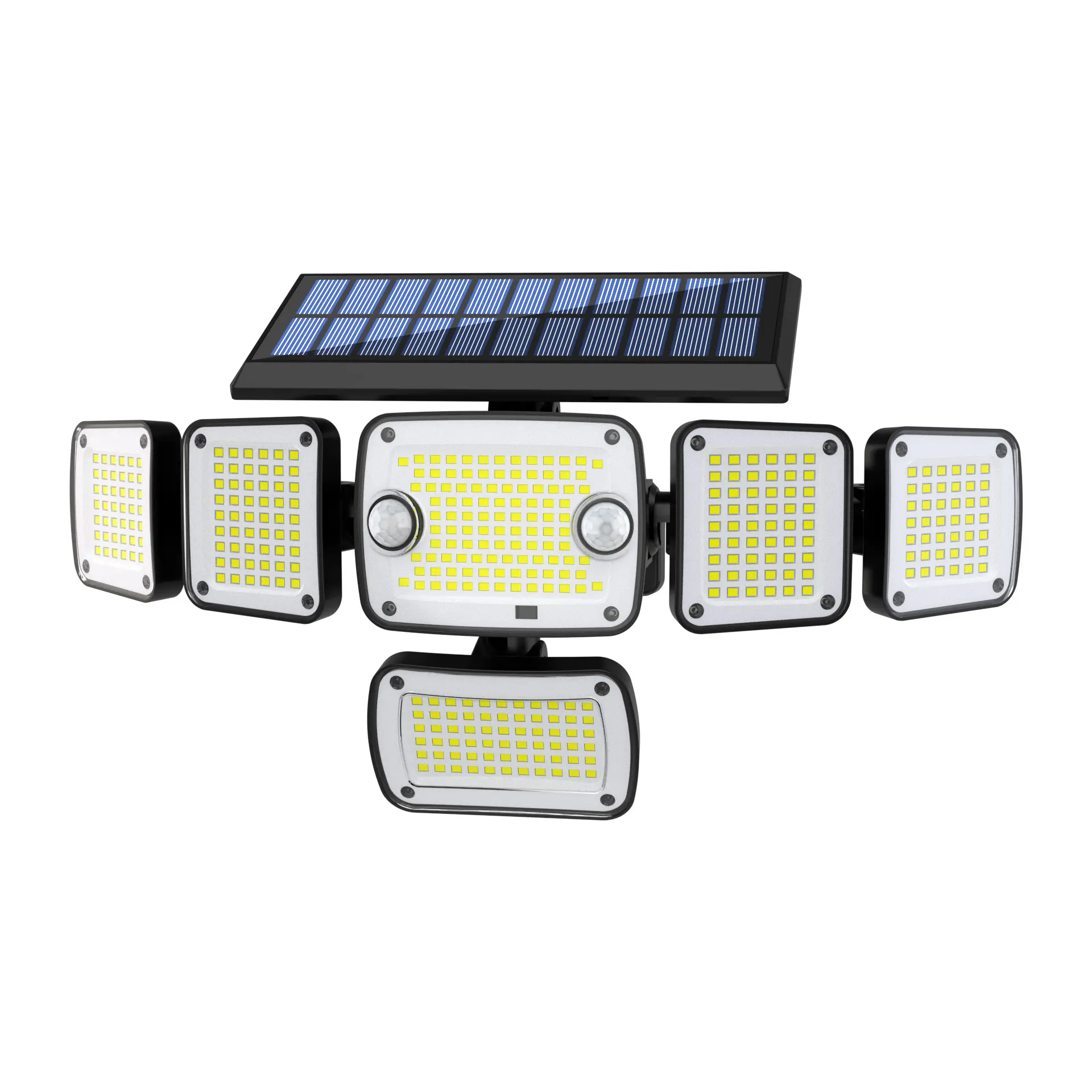 Nw 2Lbs 6-Head Solar Motion Sensor Lights Outdoor, Waterproof Flood Light with Remote & Dual PIR Sensor for Yard Patio House