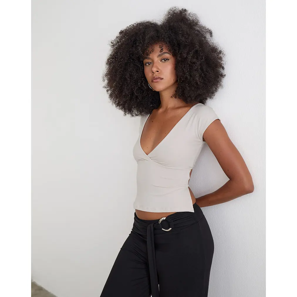 Netan Crossover Top in Cannoli Cream