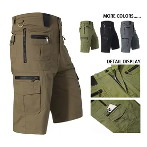Men’s pure cotton cargo shorts—versatile men’s shorts with multiple pockets, suitable for golf and outdoor activities; men’s hiking shorts that are wear-resistant, wrinkle-resistant, breathable, and versatile bottoms; a top choice for Father’s Day gifts.