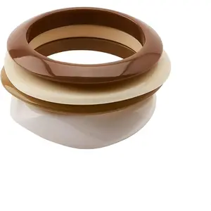 Chunky  Bracelet Stack for Women - 4 count Stackable Bangles Set with Tortoise Shell & Jelly Styles, Fashion Statement