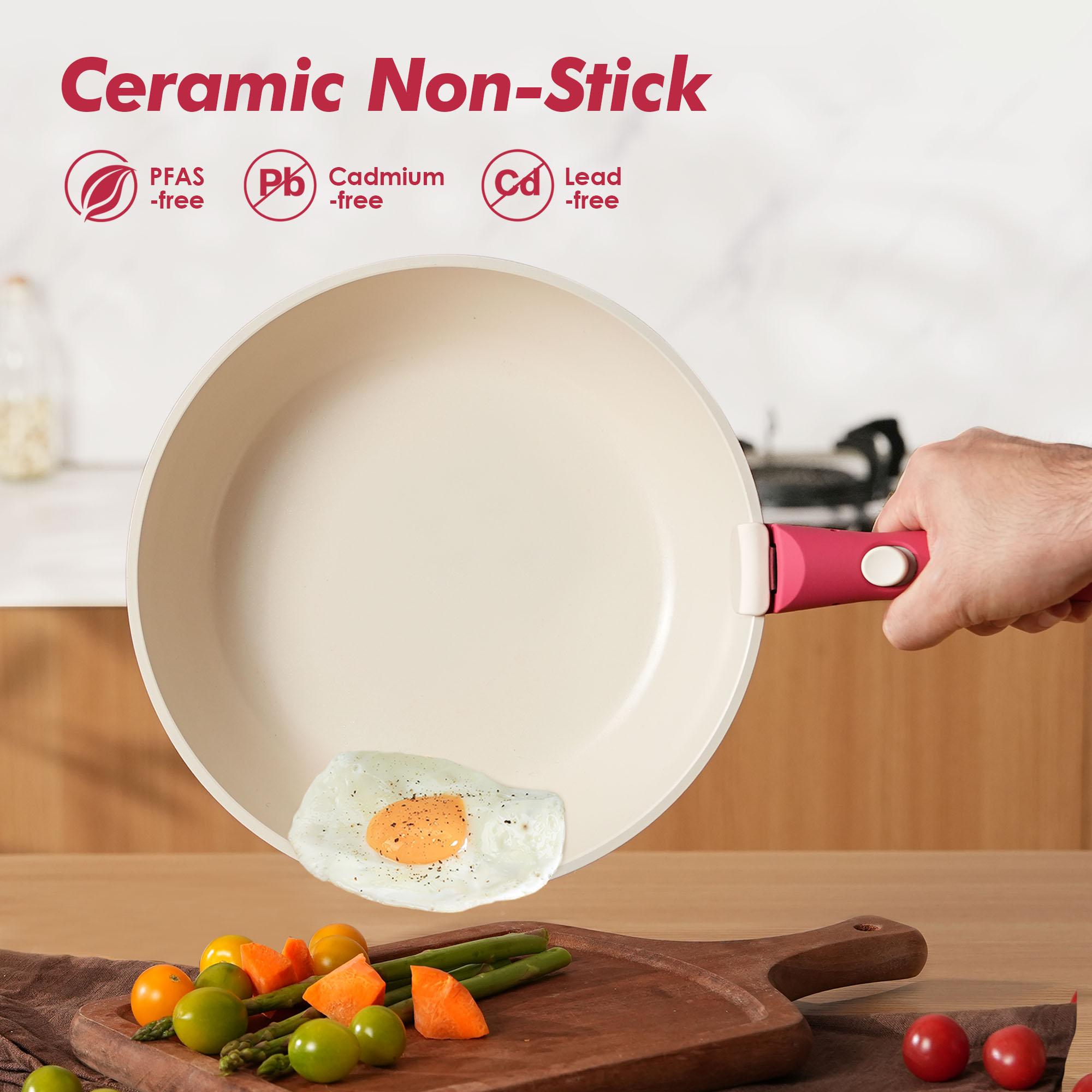 SENSARTE 19pcs Nonstick Pots and Pans Set - Kitchen Cookware Set with Detachable Handle - Includes Pizza Pan & Egg Pan & Kitchen Utensils - Ideal for Home Cooking, RV, Camping - Dishwasher/Oven Safe