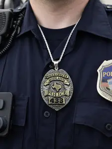 Fully Custom Police Badge Necklace – Add Your Name, State & Number (Ships in 4 weeks)