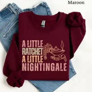 Funny Nurse Sweatshirt, Funny Registered, Fun Nursing, Cozy Nurse Sweatshirt, A Little Ratchet A Little Nightingale Sweater