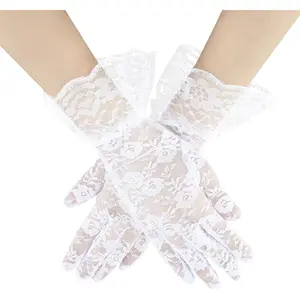 Women Lace Gloves Short Wedding Glove  Party Gloves Courtesy Glove for Opera Evening Wedding  Party Prom 1920s