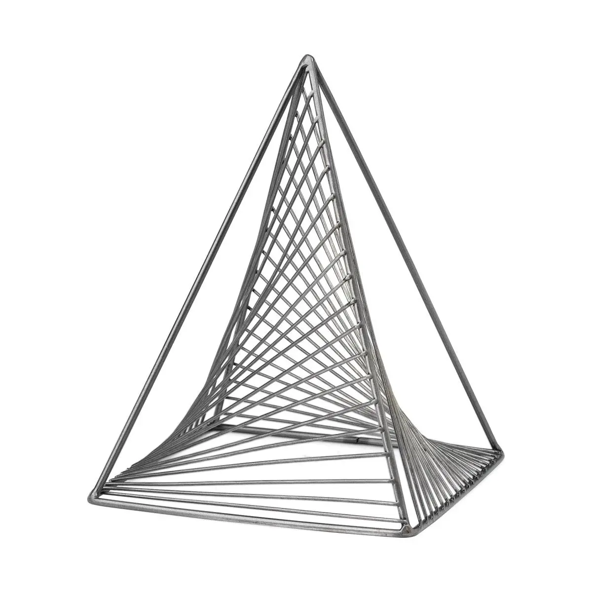 212 MAIN Modern Gray Metal Triangle Sculpture (11x8x8 in.) - Light Weight 3D Sculpted Home Furnishings and Pendants, Decorative Metal Art, Art Inspired Piece, Minimalist Geometric Home Decor Ornament, Home Supplies