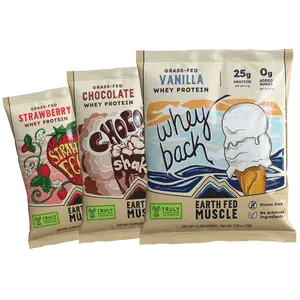 Neapolitan Whey Protein Sample Pack | 3 Flavors: Strawberry, Vanilla & Chocolate | Grass-Fed Whey Isolate | No Artificial Ingredients | Try Before You Commit
