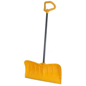 41.25 in. Handle Steel Snow Shovel and 26 in. Plastic Blade Versa Grip Combo and Pusher with Steel Strips