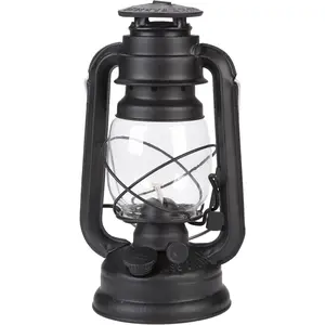 Lamplight Large Paraffin Oil Indoor Lamp, Hurricane Lamp, Emergency Kit, 52664 Farmer’s Lantern Indoor Oil Lamp, Black, Original