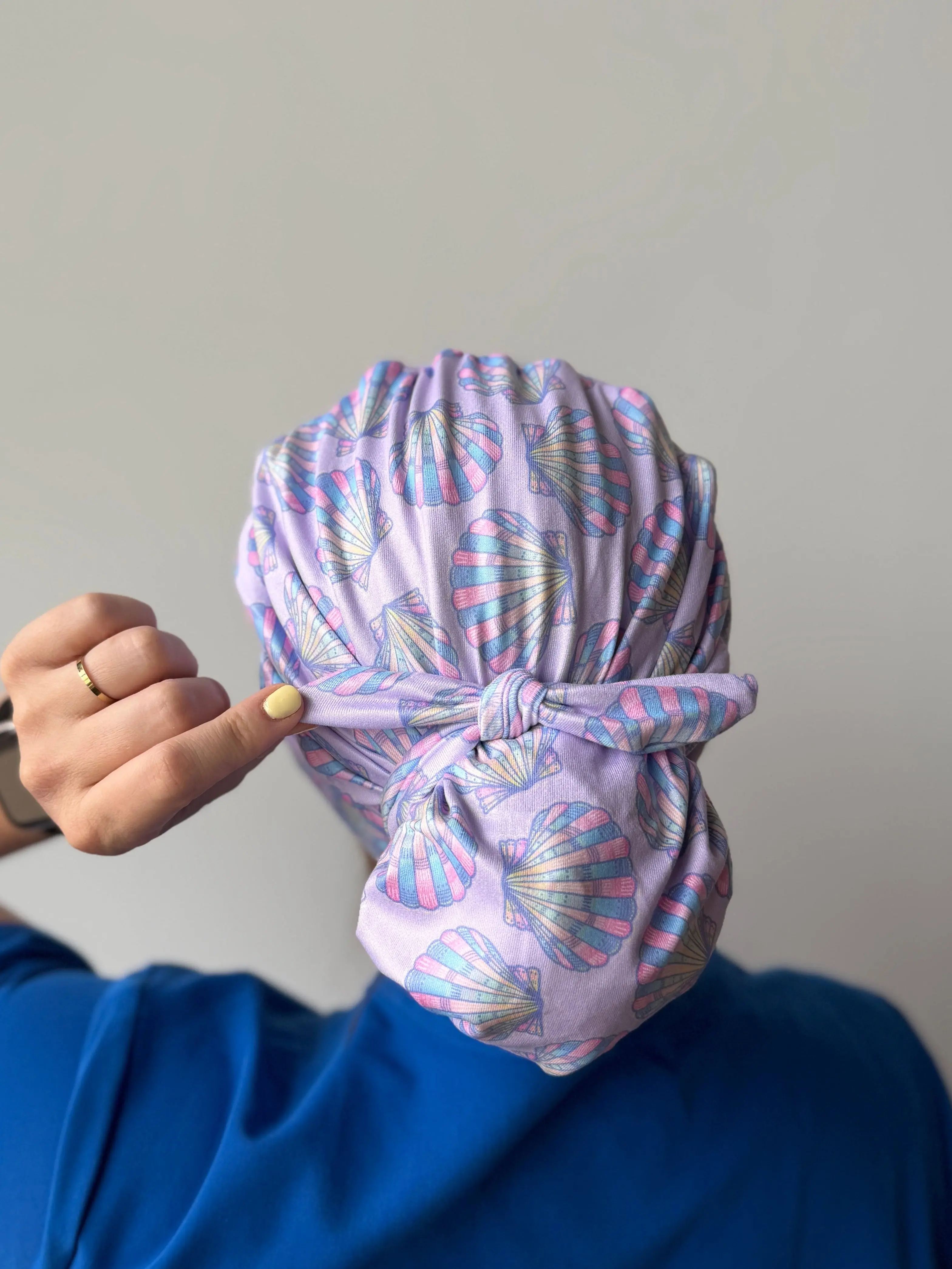 CloudCaps Scrub Cap | Purple Seashells