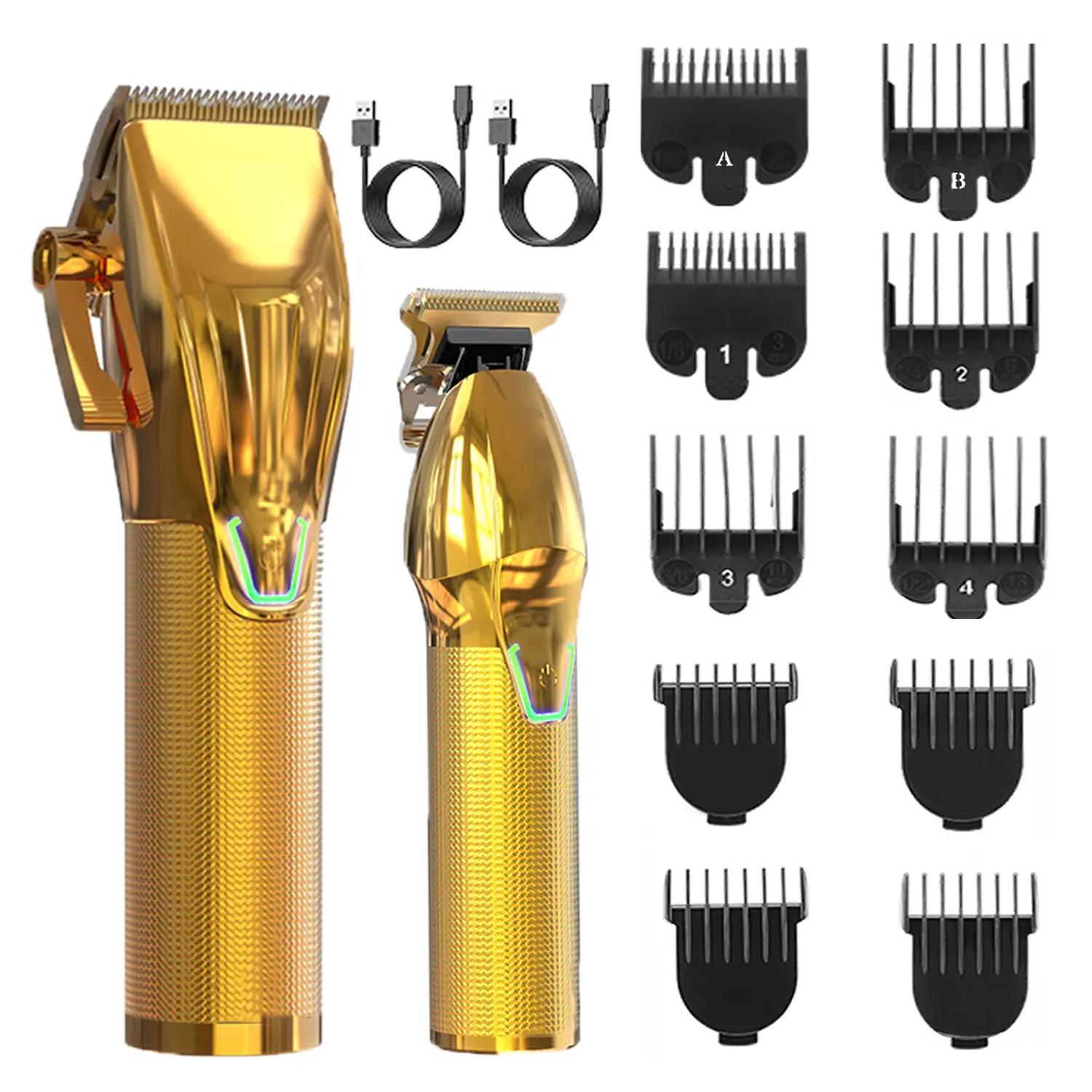 Professional Barber Clippers and Trimmer Set, Cordless Portable Grooming Kit for Men with 1000mAh Rechargeable Battery, Beard Trimmer, Wireless, Cordless Clipper