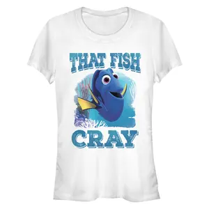 Juniors Womens Finding Dory Cray Cray Fish T-Shirt