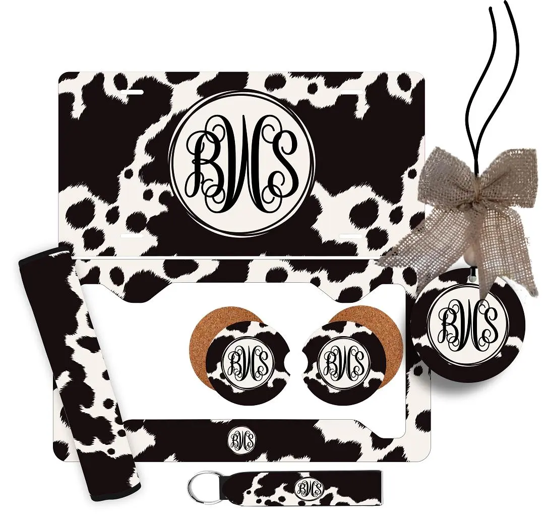 Black and white cow car accessories Black and white cow car accessories