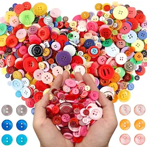 60/120/240pcs Color Round Plastic Button 0.7-2.5cm Assorted Sizes Versatile Use for DIY Crafts Sewing & Knitting Projects Household Sewing Accessories Clothing Decoration Button