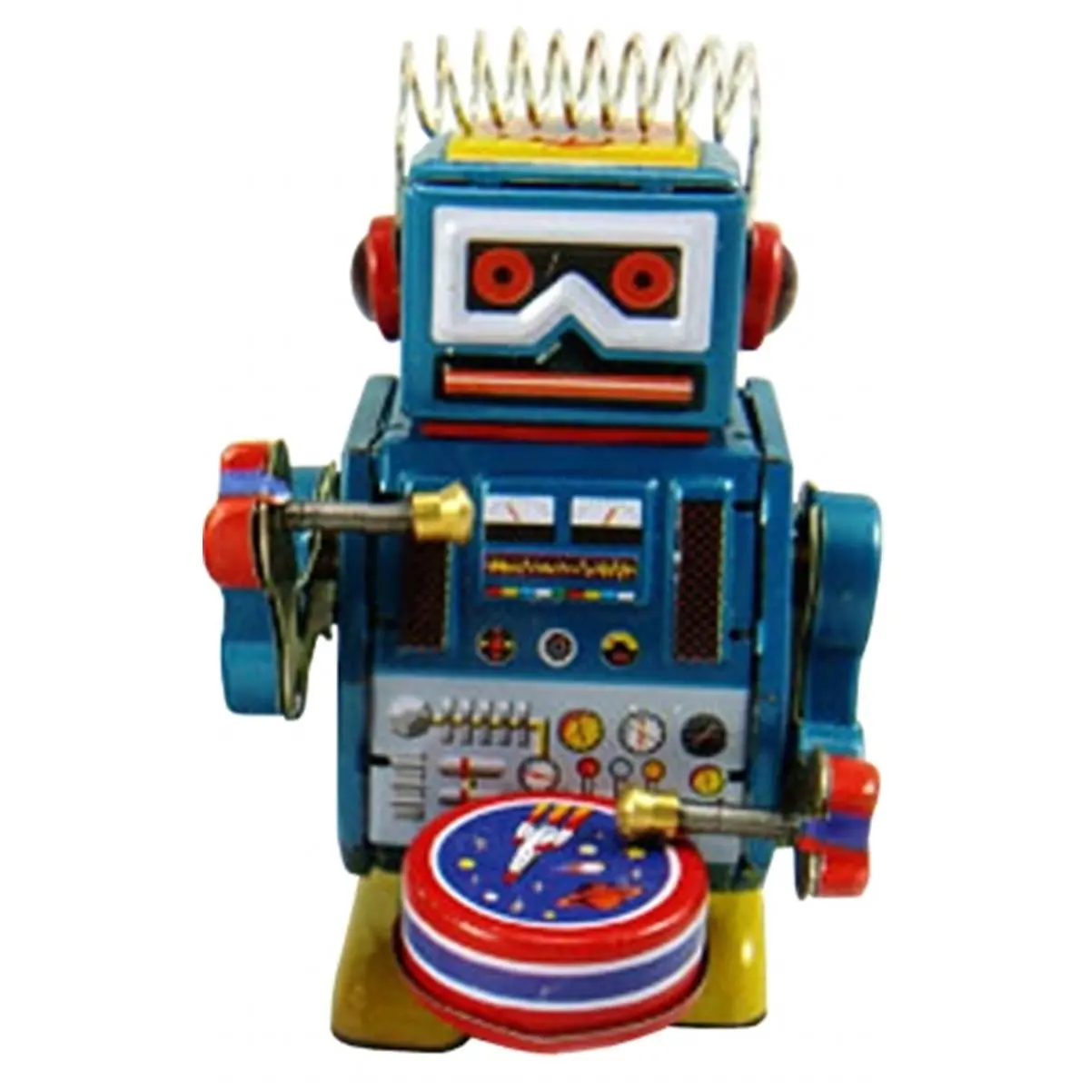 SHAN MS408 Collectible Tin Robot Collectible Toy - 4h x 2.5w x 2.25d in. - Companion Toy for Adult Collectors, Farm Animal & Poultry Supplies