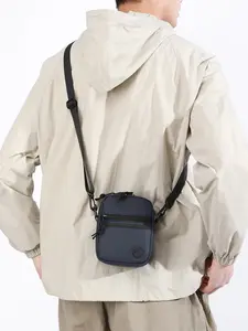 1pc Nylon mini crossbody bag for men, multi pocket small crossbody bag, adjustable shoulder strap for casual and versatile use, daily commuting phone bag, simple and lightweight single shoulder small shoulder bag