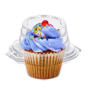 100Pcs Small Individual Cupcake Containers, Plastic Clear Cupcake Boxes, Disposable Single Cupcake Holders with Dome Lid, Stackable Muffin Carrier for Wedding - Home Improvement.