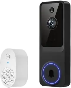 Wireless Doorbell Camera,1080P HD, Motion Detection, Two-Way Audio, Live View, Night Vision, Cloud Storage, Battery Powered, 2.4GHz Wi-Fi Only