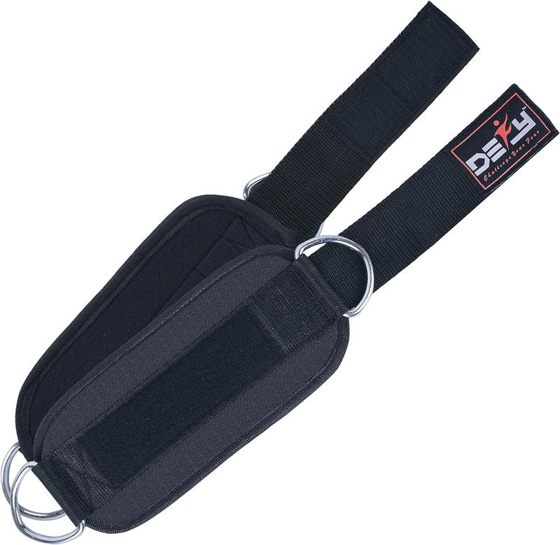 DEFY Fitness Best Ankle Straps Cable Machines Heavy Duty Stainless Steel Double D-Ring Adjustable Premium Comfort Neoprene for Glute, Abs & Legs Workout for Both Men & Women attachment