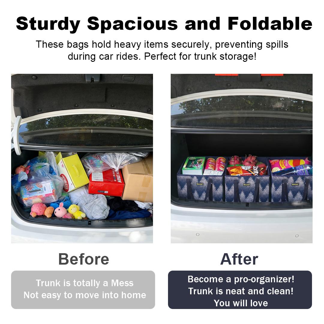 Dealsforyou 3-Pk Durable Fabric Reusable Grocery Bags - Heavy Duty, Foldable Shopping Totes with Reinforced Bottom, Reinforced Handles, Multi-Purpose Storage Bags for Home Organization, Durable Fabric Bag,dorm essentials,home decor