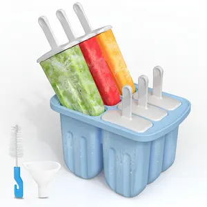 1pc/2pcs 6-in-1 Silicone Ice Pop Mold, Reusable Popsicle Maker