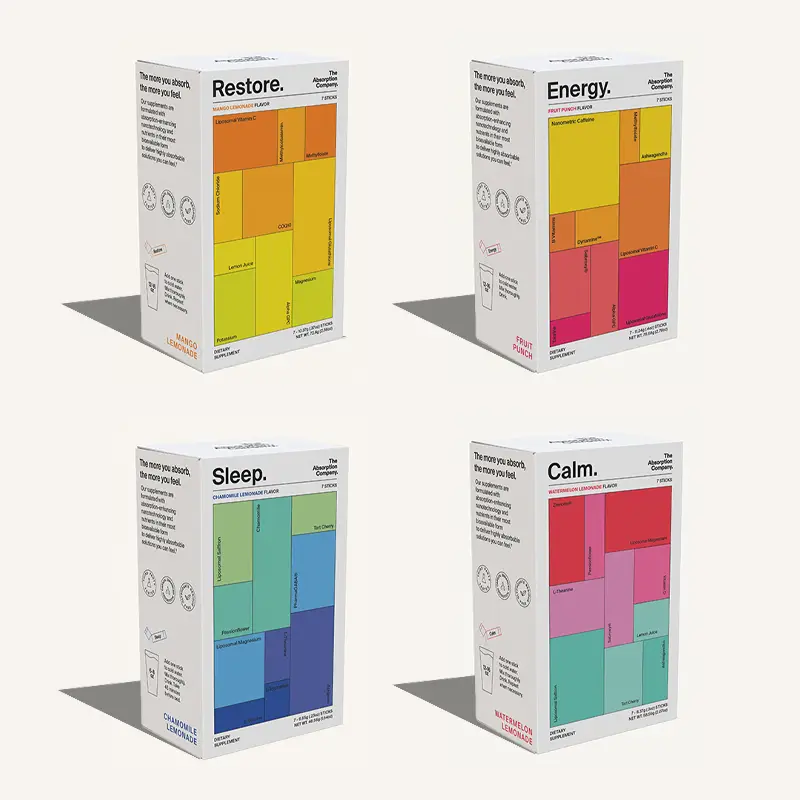 The Essentials Set – Highly Absorbable Daily Supplements – Sample Pack of Calm, Restore, Energy & Sleep