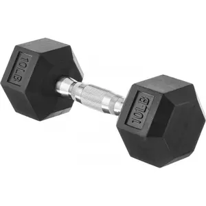 10LB Rubber Hex Dumbbell - Home Gym Strength Training| Full Body Workout
