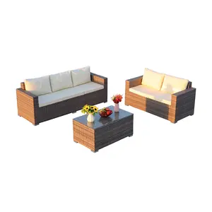 LIFESTYLE SOFA 80.5" 5-Piece Grey PE(Polyethylene)&Iron Outdoor Sofa Set