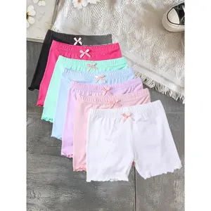 7pcs Girls' Sweet and Cute Colorful Boxer Brief Safety Underwear