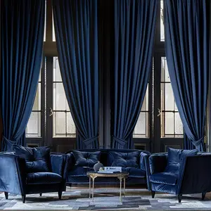 Luxury European Style Curtain, 4 Counts/set Modern Floor-to-ceiling Window Curtain, Home Decorative Curtain for Living Room Bedroom Balcony, Home Decoration Curtain