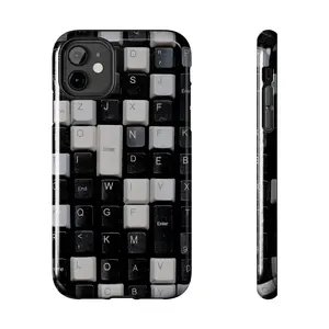 Keyboard Design Tough Phone Case, Computer Keyboard Printed iPhone Case, Tech Lover Gift, Protective Smartphone Cover, Unique Phone