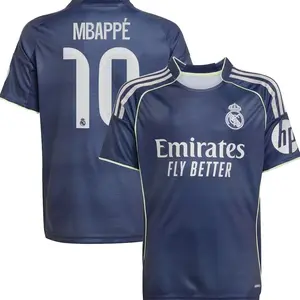 Unisex Soccer/Football La Liga Real Madrid Club Kylian Mbappé2025/26 Home/Away Replica Player Jersey - White