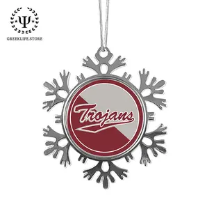 Troy University Christmas Ornament - Snowflake Metal