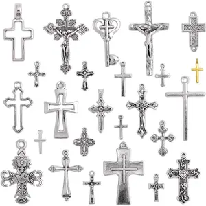 Mixed Crosses Charms Pendants Jewelry Findings for Making Bracelet and Necklace