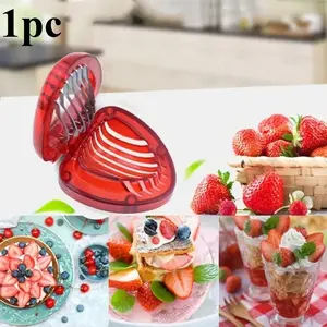 1pc stainless steel strawberry slicer cream cake decorating tool date slicer egg cutter kitchen creative kitchen gadget