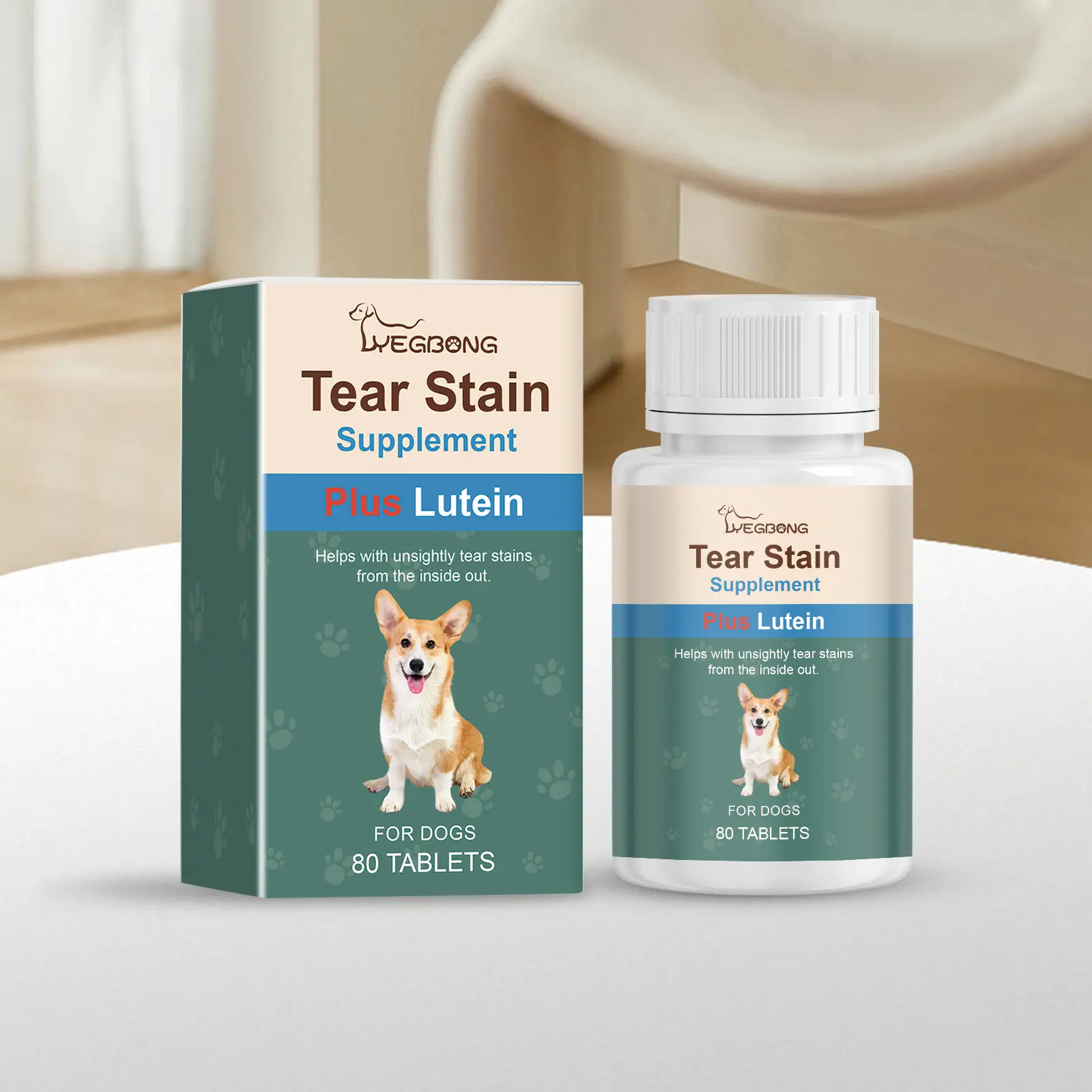 Dog Tear Stain Tablets - Gentle Cleaning for Pet Dogs, Eye Dirt & Eye Care Cleaning Solutions