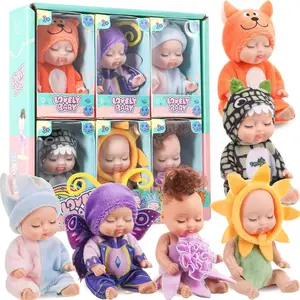 Mother's Day Gift New Year 2025  6pcs/set Mini Animal & Insect Shaped Cute Reborn Doll Children's Toy Gift Box