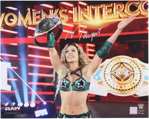 Maxxine Dupri WWE Autographed 16" x 20" Raising Women's Intercontinental Championship Photograph - Fanatics Authentic Certified