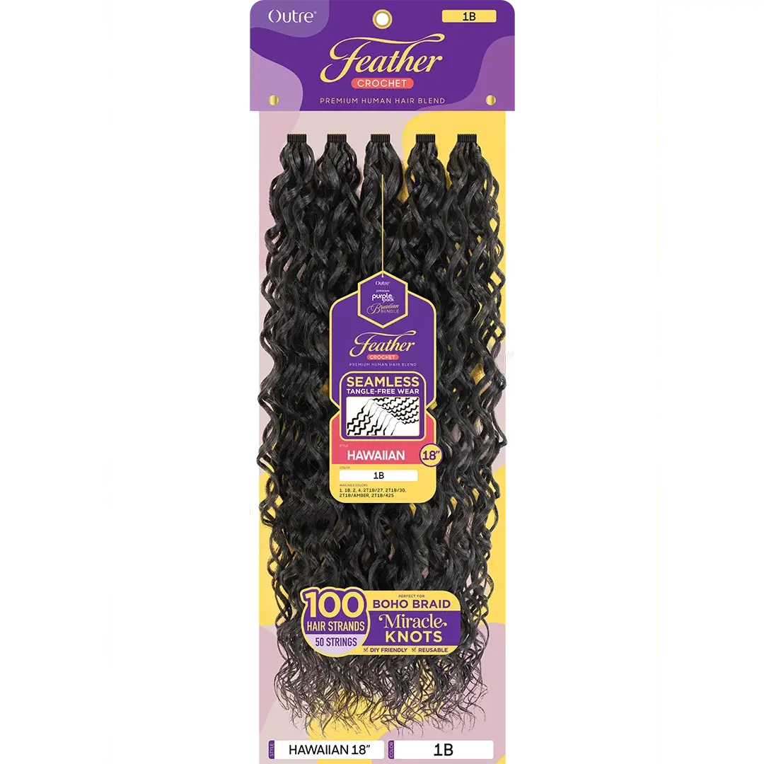Outre Purple Pack Brazilian Bundle - Feather Crochet Hawaiian 18"