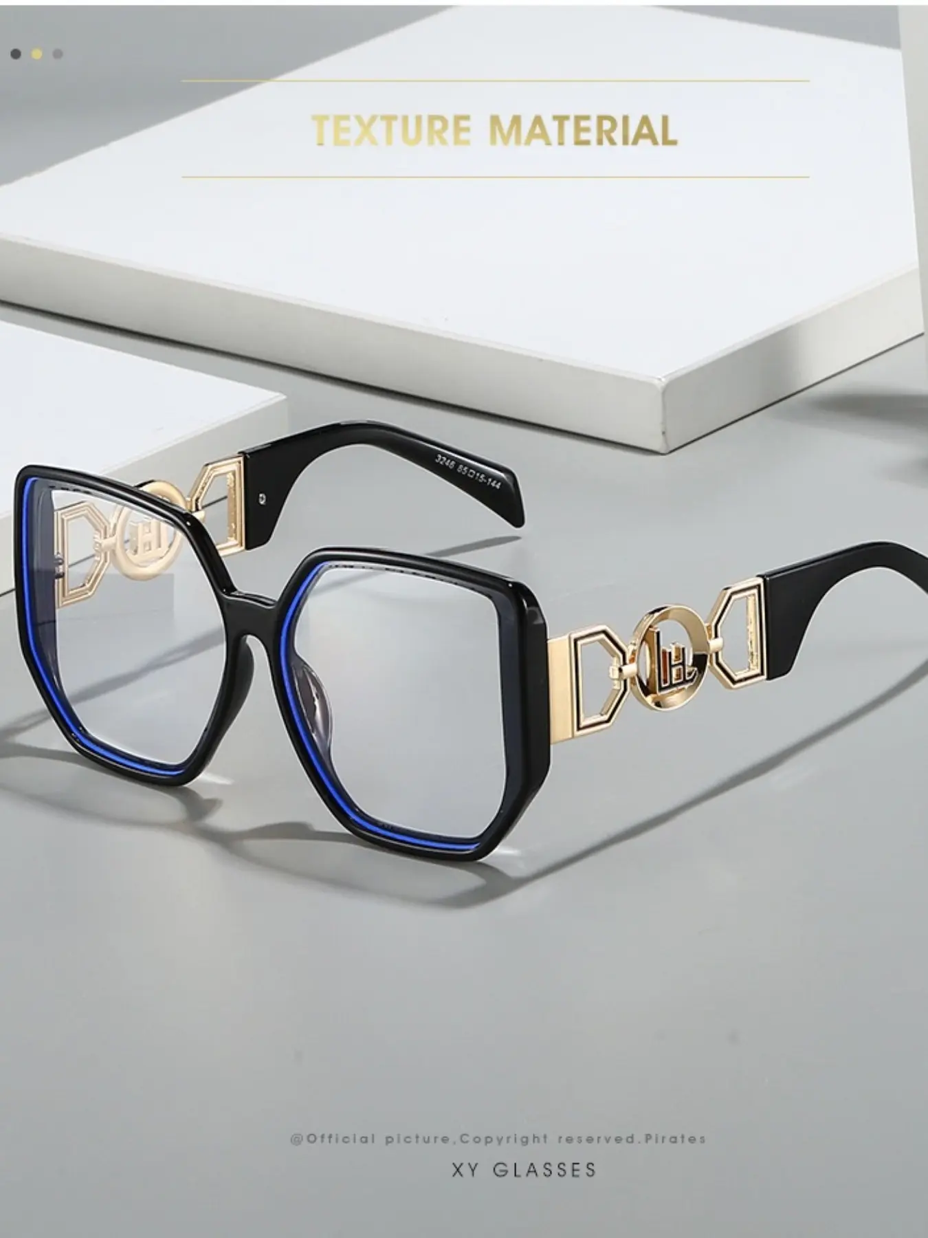 Women's Fashion Simple Designer Sunglasses, Trendy Square Sunglasses, Large Square Frame Eyeglasses, Non-Prescription Daily Wear, Holiday Gift Optical Glass, Stylish Glasses, Trending Glasses