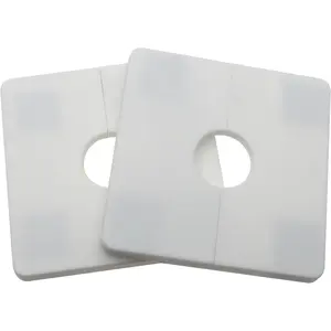 2PCS Wall Split Flange 0.87inch/22mm Square Shaped Escutcheon Plate Wall Hole Decorative Cover for Plumbing Wall Hole Trim White