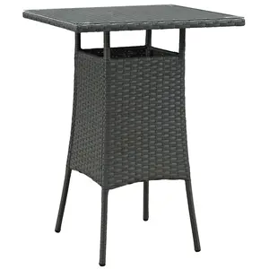 Modway Sojourn Small Outdoor Patio Bar Table in Chocolate
