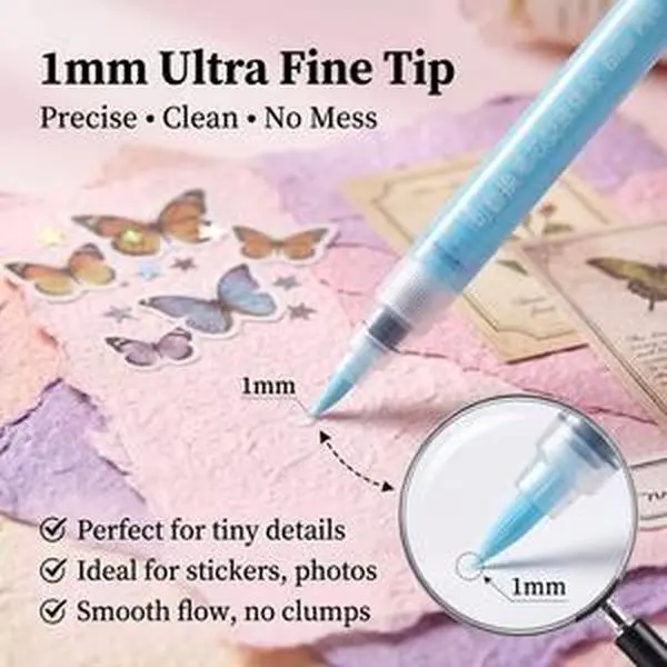 Direct Liquid Pen-type Liquid Glue Pen, Precise Glue Control, Quick-drying, High Viscosity,Office Art Craft Direct Liquid Glue Pen, Ideal Christmas
