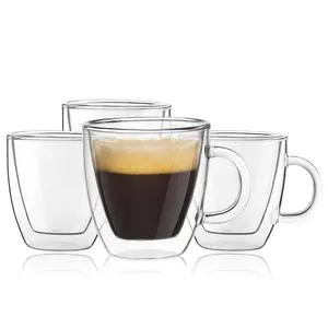 JoyJolt Set of (4) 5.4oz Savor Double-Walled Glasses