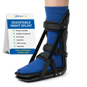 Brace Align Adjustable Night Splint L4396/L4397 - Support for Plantar Fasciitis, Achilles Tendonitis, and Foot Drop