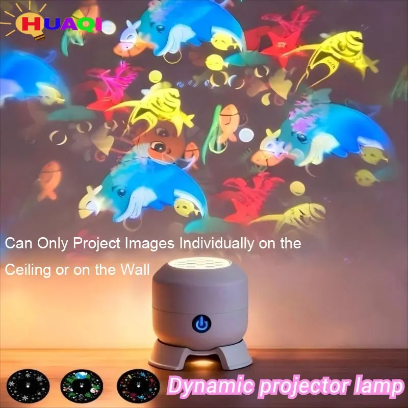 Seven-Color Rotating Projection Lamp, Rechargeable & Plug-In LED Light Touch Control, Snowflake Ocean 16 Patterns Christmas Halloween Projector Laser Stage Light, Party Lighting Decoration