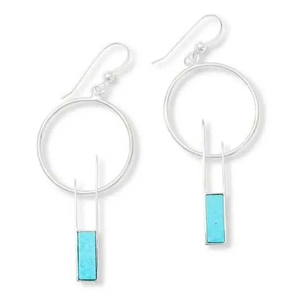 Mine Finds by Jay King Peruvian Turquoise Sterling Silver Drop Earrings