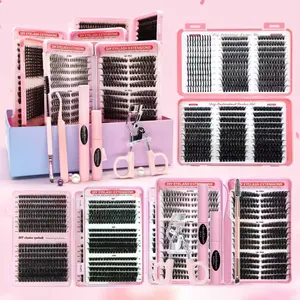 Lash Clusters Kit with D Curl & Volume Effects, Natural Look & Easy Application, Ideal for Beginner & Proficient Users, DIY Eyelash Enhancement, Eyelash Extension