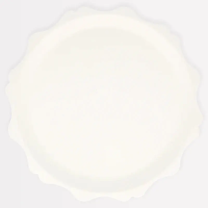 {Meri Meri} Compostable Bamboo Plates :: Cream Decorative Edge :: Dinner :: Set of 8
