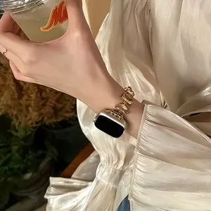 Luxury Cat's Eye Stone Silicone Bracelet Band for Apple Watch S11 (All Sizes) - Women's Wearable Protective Tech Accessory, Stylish Fashion Addition